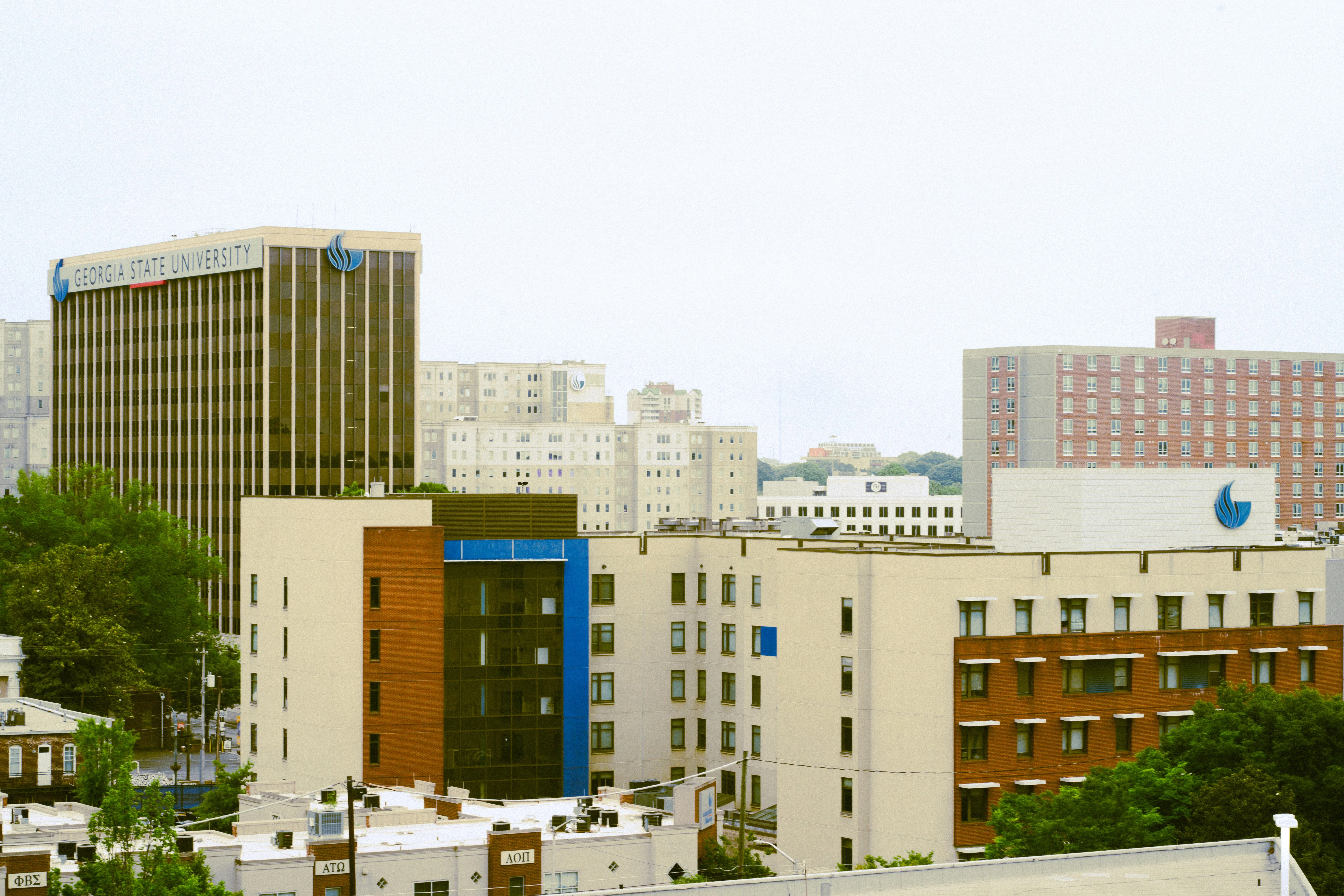 an overhead view of Georgia State University's urban campus in downtown Atlanta, Georgia
